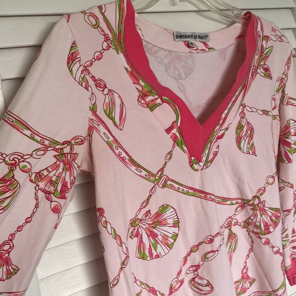 Barbara Gerwit pink and green three-quarter length sleeve top - Picture 4 of 4